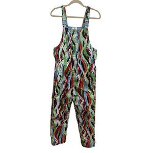 Hanna Andersson Girls Bib Snow Pants Ski Overalls Sz 160 US 14/16 Colorful Print